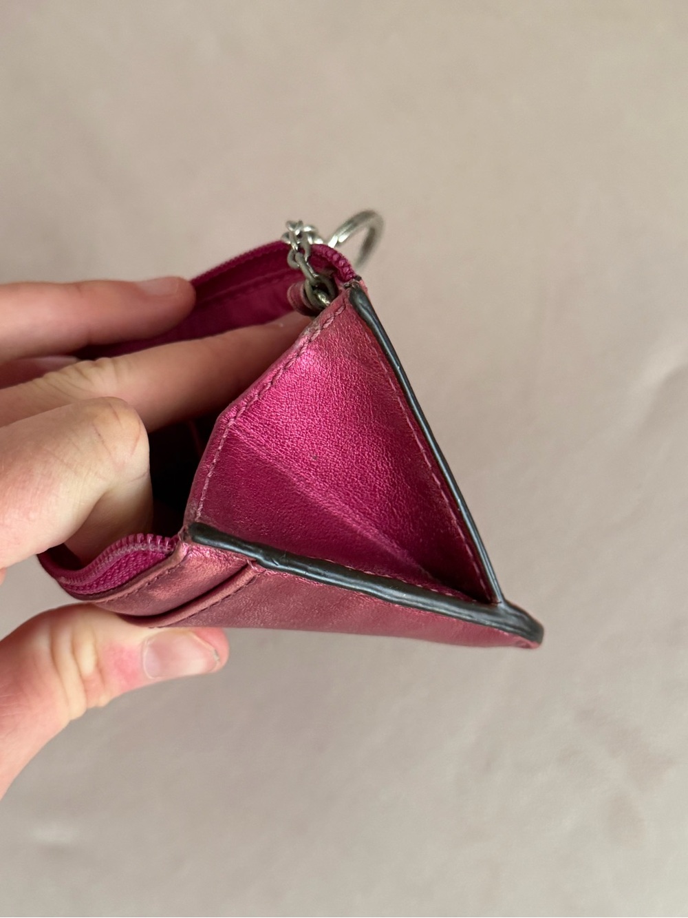 COACH Legacy Pink Metallic Tassel Keychain Wallet - Picture 13 of 16